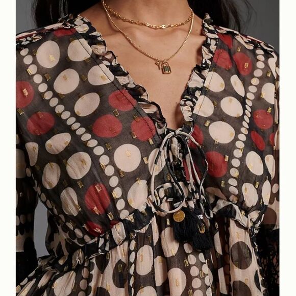 NWT Anthropologie Verb Pallavi Narcisa Blouse Smal - Picture 2 of 5